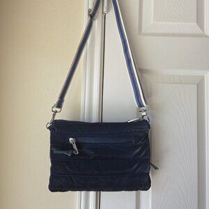 Sondra Roberts Crossbody Bag Navy Squared Nylon Puffy